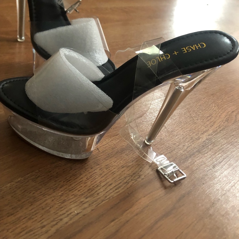CHASE + CHLOE clear heels